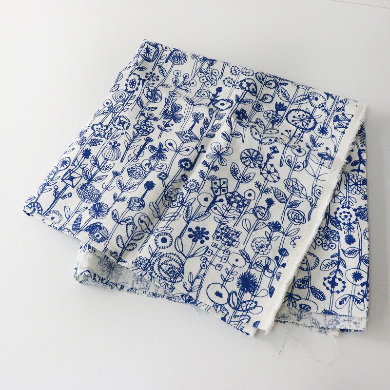 ♥ 保管品 ミナペルホネン mina perhonen letter of flower インテリアファブリック 約150X160cm ホワイト 花柄 2400014544893
