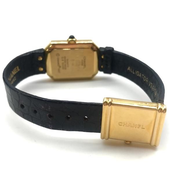 CHANEL シャネル プルミエール 18k 750 本クロコ 腕時計 M 正規ベルト ゴールド M9379 CHANEL - CHANEL シャネル プルミエール 18k 750 本クロコ 腕時計 M