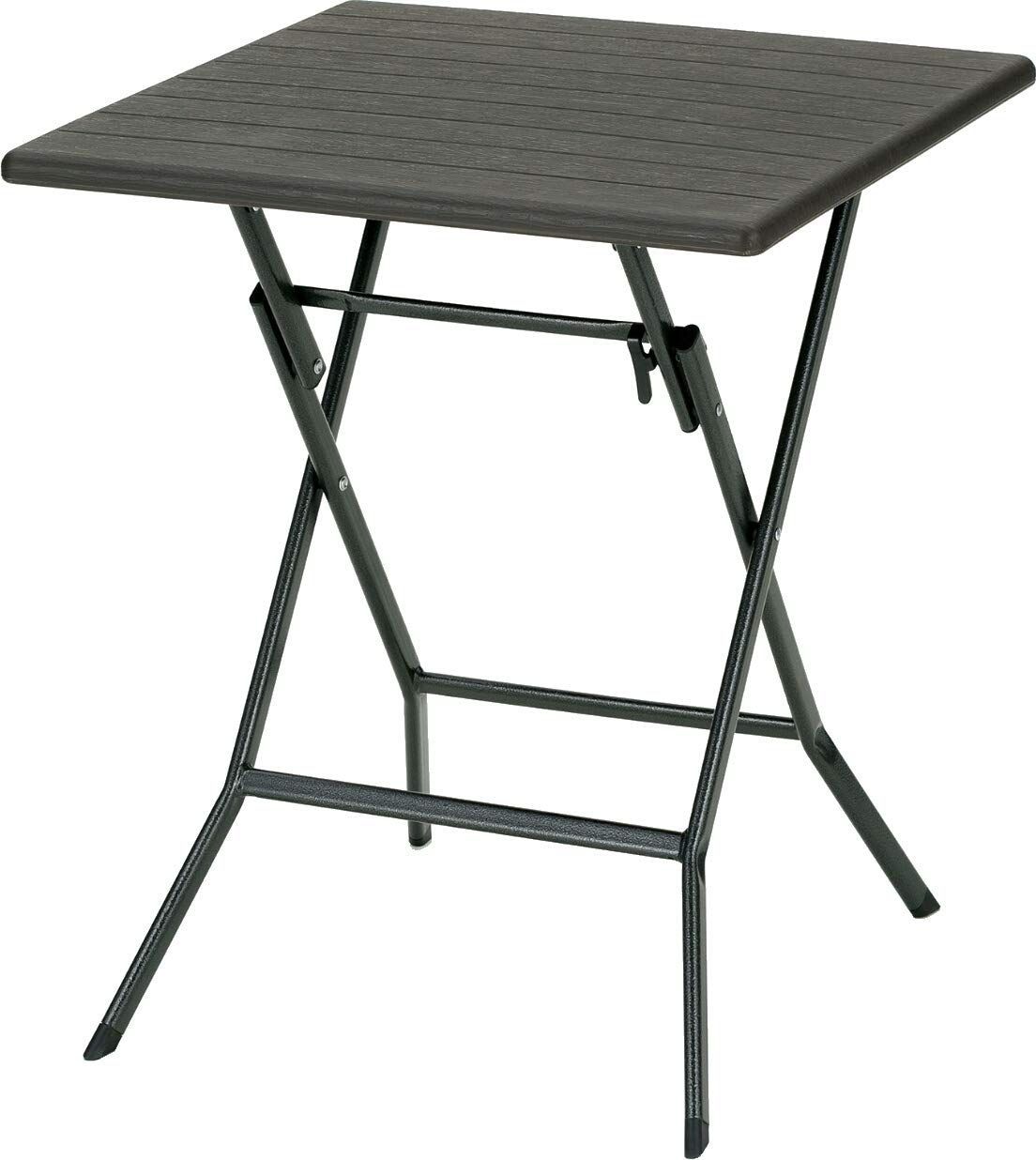 ウッド調ガーデン角テーブル 62×62×73.5㎝ ブラウン UD-62BR corporation 武田コーポレーション Takeda ベランダ用 アウトドア 折りたたみ式