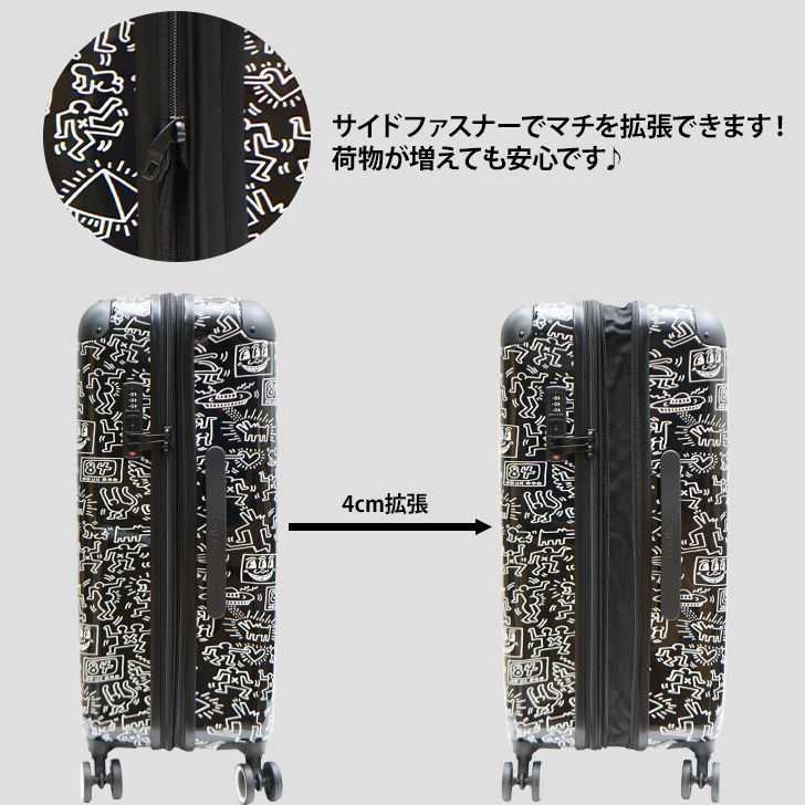 新品送料無料Keith Haring(キースヘリング) キャリーケース シロ S 楽天市場】Keith Haring キースヘリング キャリーケース 32L