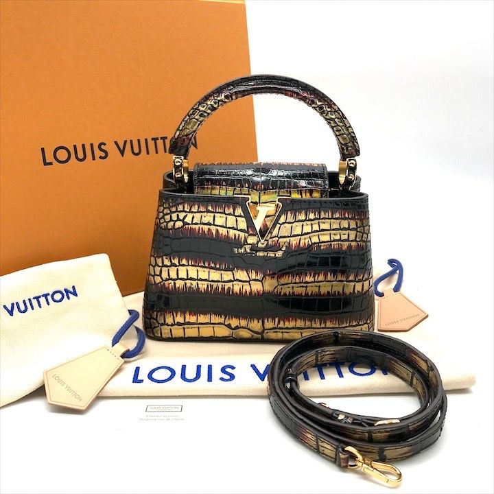 展示品 希少 LOUIS VUITTON ルイヴィトン クロコ オーロラ カプシーヌ