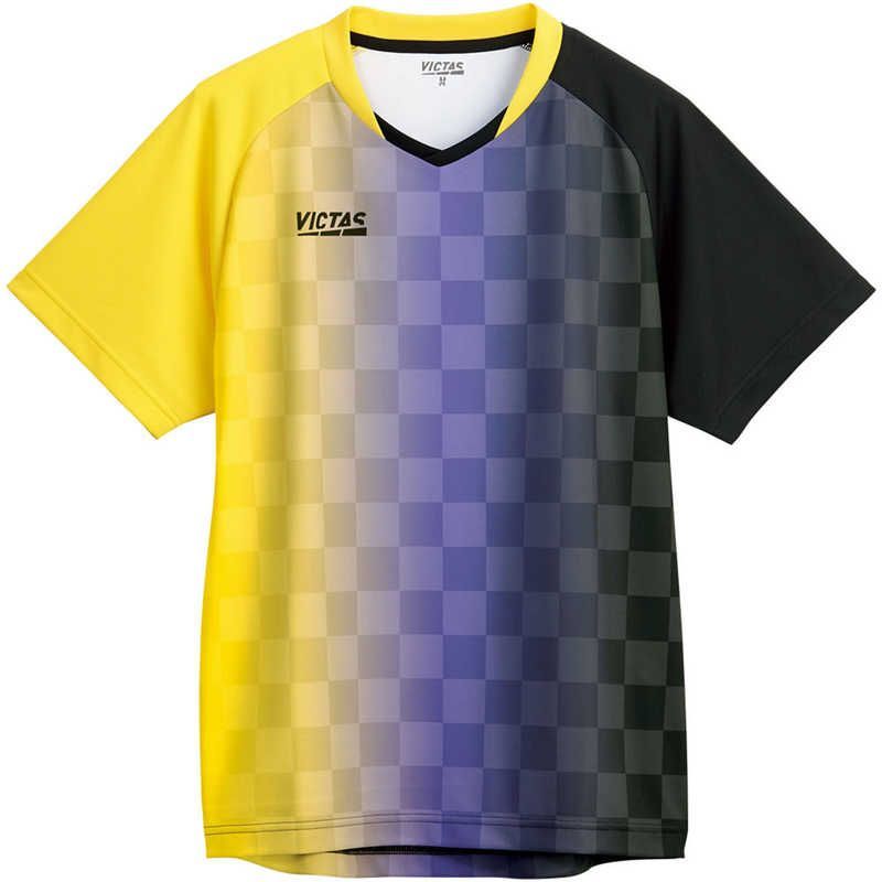 【 新品 未開封 】 VICTAS 男女兼用 ユニセックス バーティカル グラデーション ゲームシャツ(VERTICAL GRADATION GS)(XLサイズ/) イエロー×ブラック 612101 未使用 送料無料
