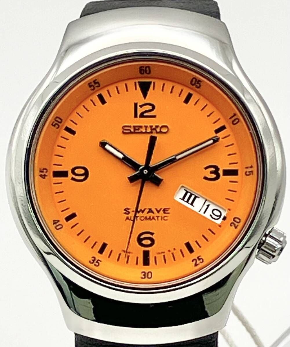 SEIKO セイコー 7S26-0110 自動巻き スケルトンバック オレンジダイヤル