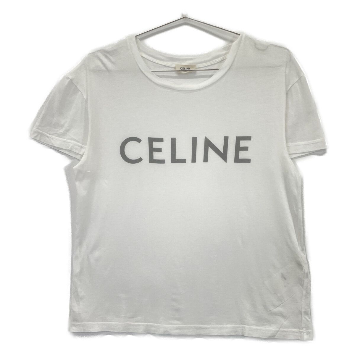 CELINE セリーヌ X237370E ﾎﾜｲﾄ ﾛｺﾞﾌﾟﾘﾝﾄ Tｼｬﾂ XS