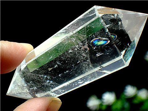 ハーキマー水晶 AAA級☆高透明度天然多面体ハーキマーダイヤモンド水晶六角柱
