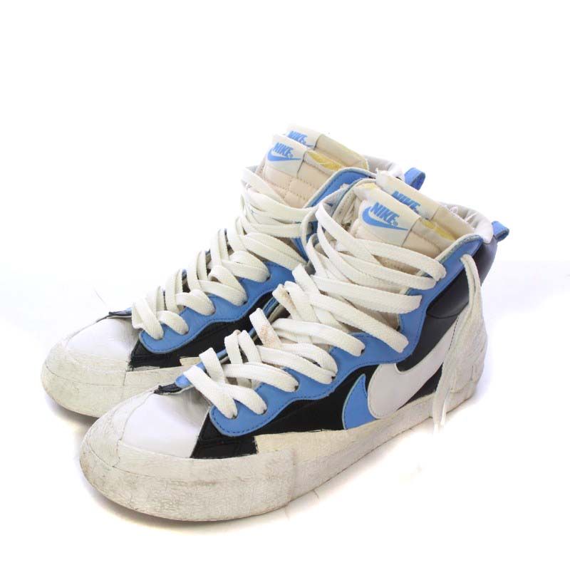 ナイキ NIKE × サカイ sacai BLAZER MID ブレーザーミッド スニーカー ハイカット ロゴ US9.5 27.5cm 青 ブルー  白 ホワイト BV0072-001 /XZ □GY18 - メルカリ