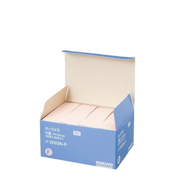 まとめ買い コクヨ タックメモ お徳用 付箋タイプ 74×25mm ピンク 100枚×20冊 メ-2003N-P ×3セット