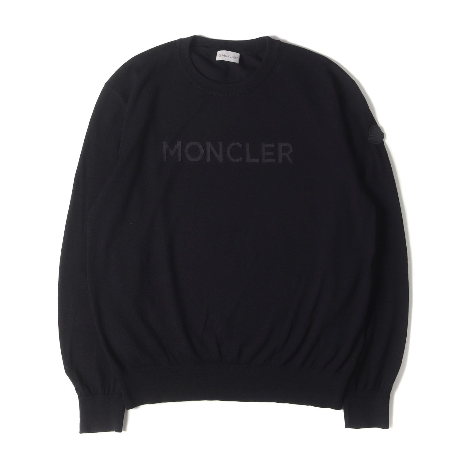 MONCLER モンクレール ニット ブラック 黒 サイズ:L | 24AW ロゴ