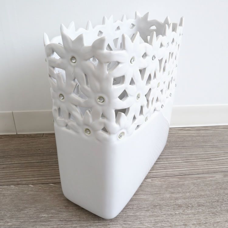 花瓶 モダンテイスト 陶器フラワーベースL（花瓶） ホワイト/インテリア 壁掛け アート アートパネル リビング 玄関 プレゼント モダン 絵画 おしゃれ 飾る シンプル モダン アジアン アンテ
