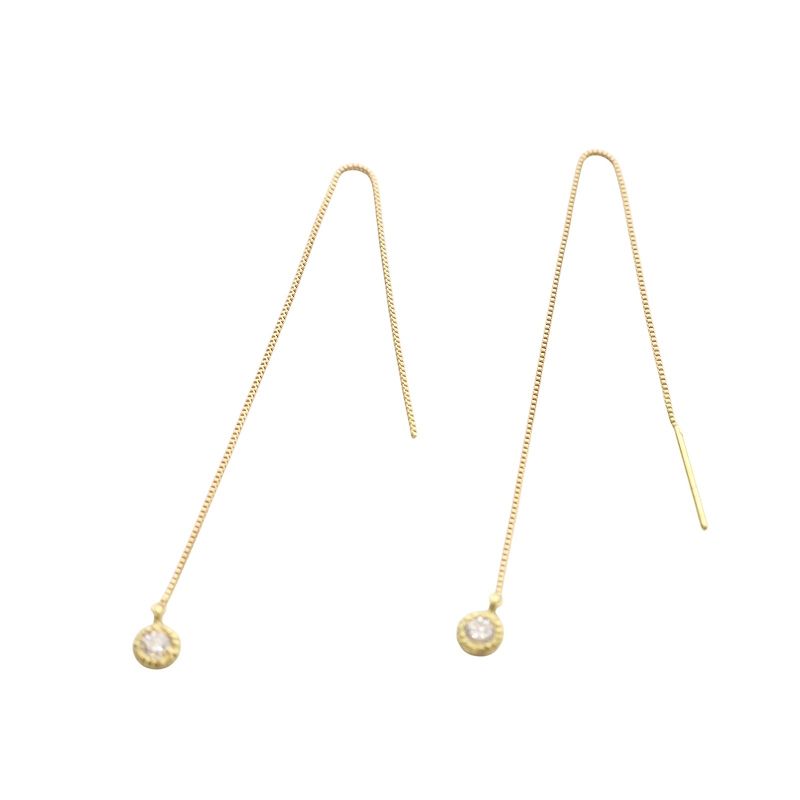 ジジ GIGI K18 ダイヤ dew long earrings ピアス 片耳用 イエローゴールド