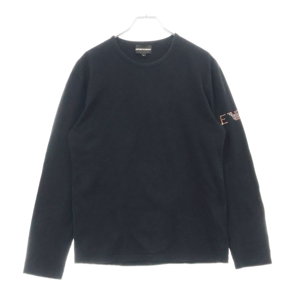 【日本限定・美品】エンポリオアルマーニ ラインストーン・ロゴ入り長袖カットソー EMPORIO ARMANI (エンポリオアルマーニ) ラインストーン ロゴプリント