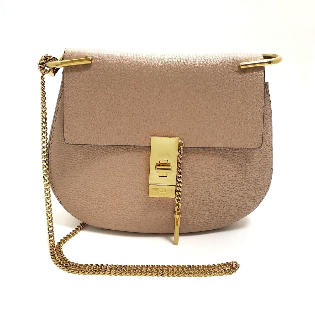 Chloe(クロエ) ショルダーバッグ美品 ドリューショルダーバッグ S031944B-B59 ピンクベージュ チェーンショルダー レザー - メルカリ