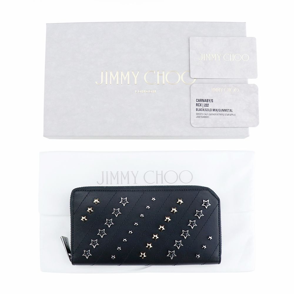 ジミーチュウ 財布 ラウンドファスナー 長財布 CARNABY S RCX BLACK