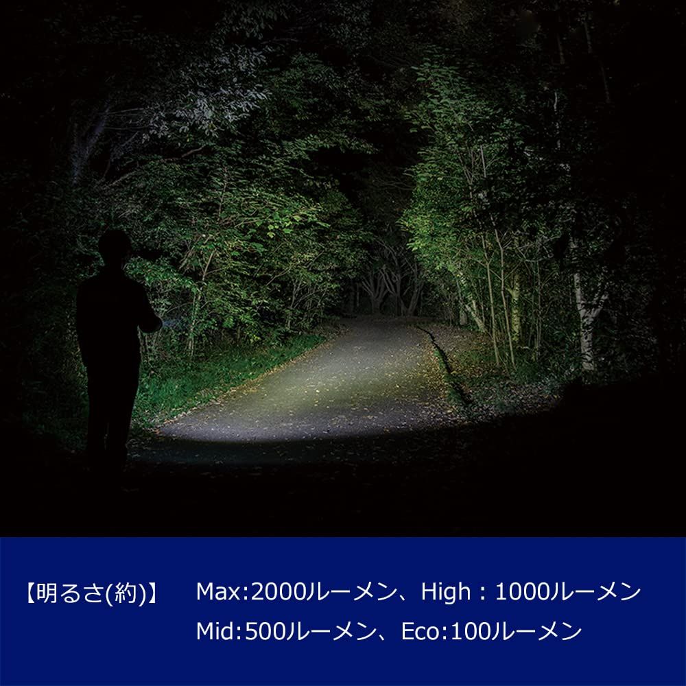 GENTOS(ジェントス) LED 懐中電灯 USB充電式 【明るさ2000ルーメン/実用点灯2時間/耐塵/耐水/1m防水】 専用充電池使用  T-レックス TX-2000R [2000ルーメン/充電式 TX-2000R] GENTOS ジェントス LED 懐中電灯 TX-2000R  USB充電式 2000ルーメン USB Type-C 充電 フラッシュ ...
