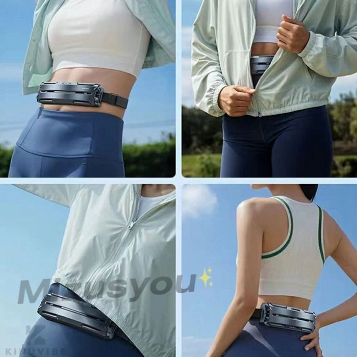 腰掛け扇風機 大風量♥ベルトファン 冷風機 携帯 長時間稼働 5000mAh 大容量バッテリー 超強風 静音 3段階段階banlt15