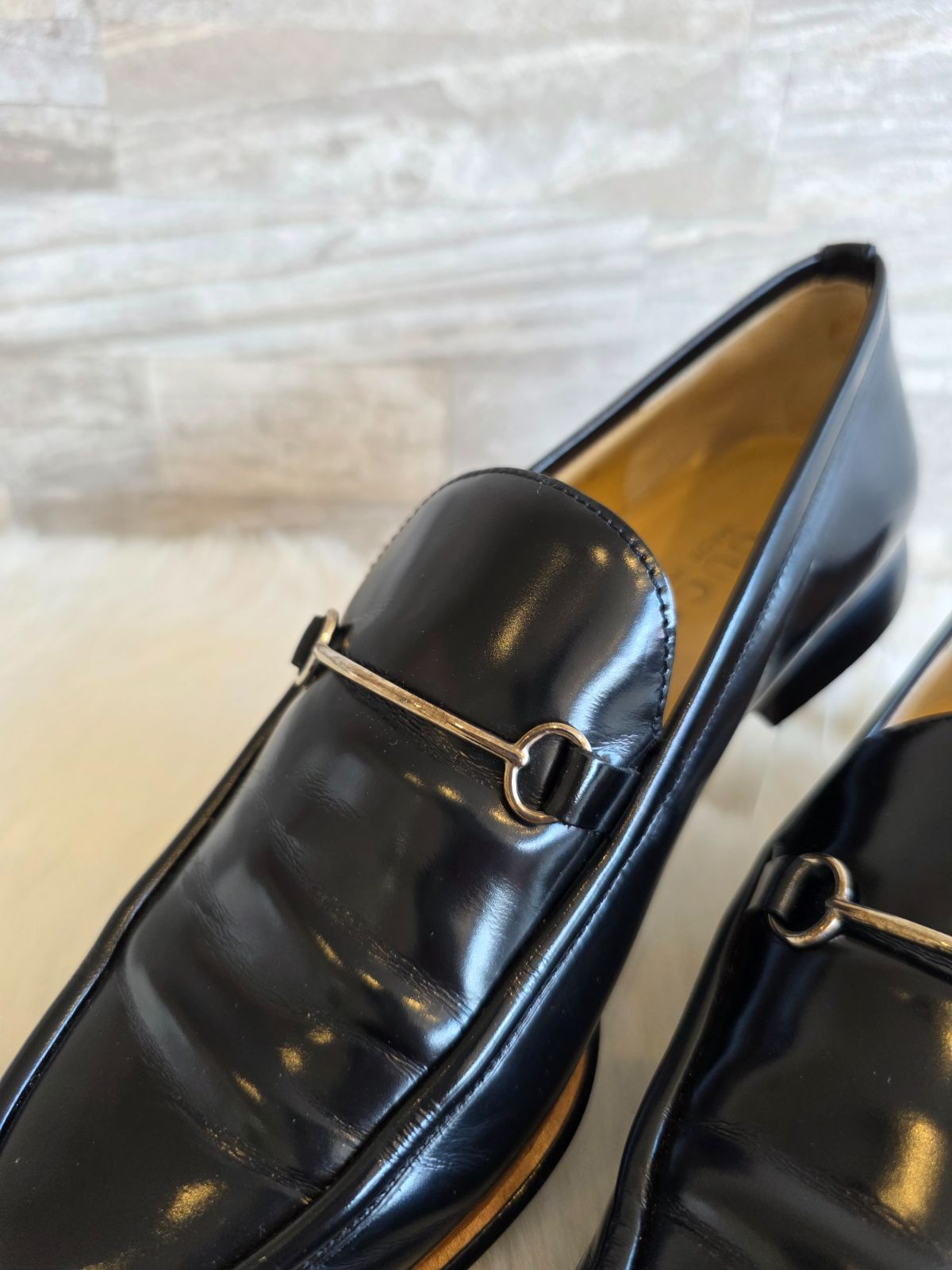 GUCCI　グッチ　ローファー　パンプス　ホースビット　ブラック　約24.0㎝ GUCCI グッチ ホースビット ローファー スクエアトゥ チャンキー