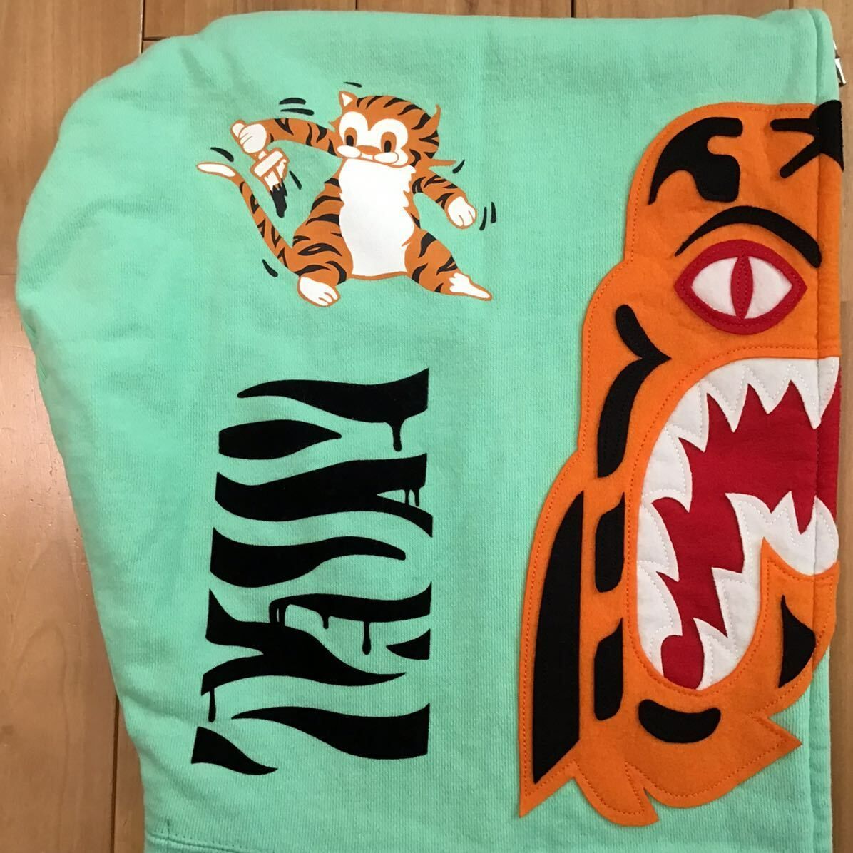 ★初期★ ミント タイガー パーカー Lサイズ Tiger full zip hoodie a bathing ape BAPE エイプ ベイプ Kanye West NIGO