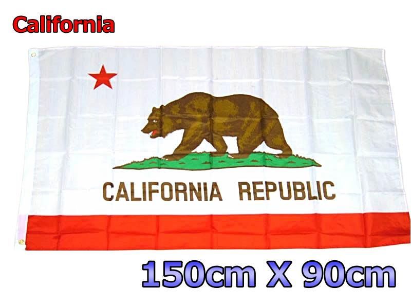 カリフォルニア州旗 CA 大型フラッグ 4号 150cmX90cm - メルカリ