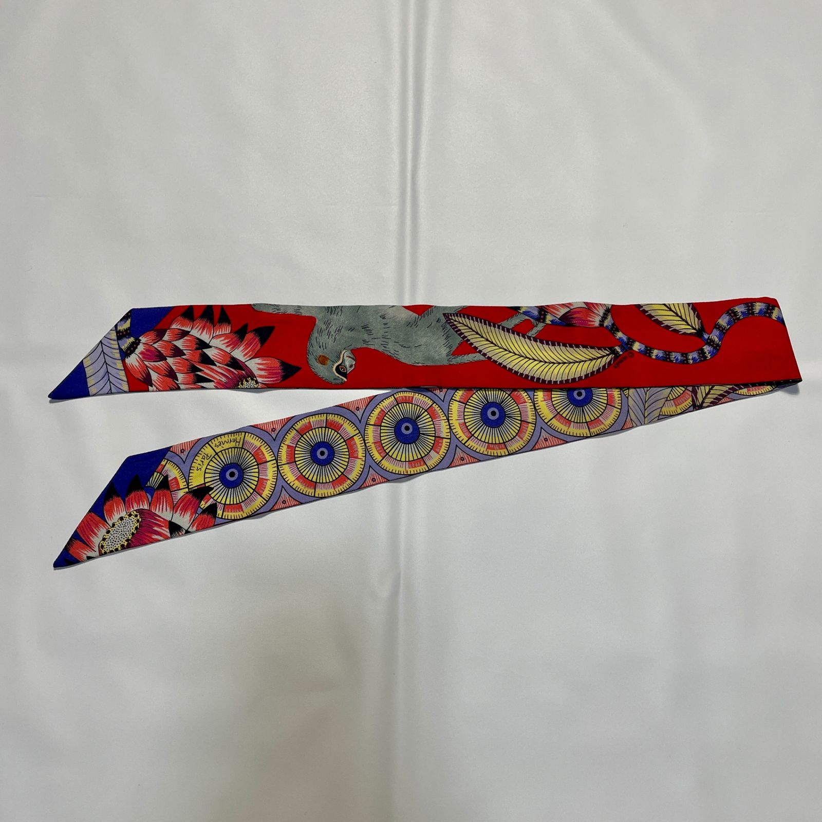 2509-238｜美品｜エルメス ツイリードール スカーフ シルク レッド  