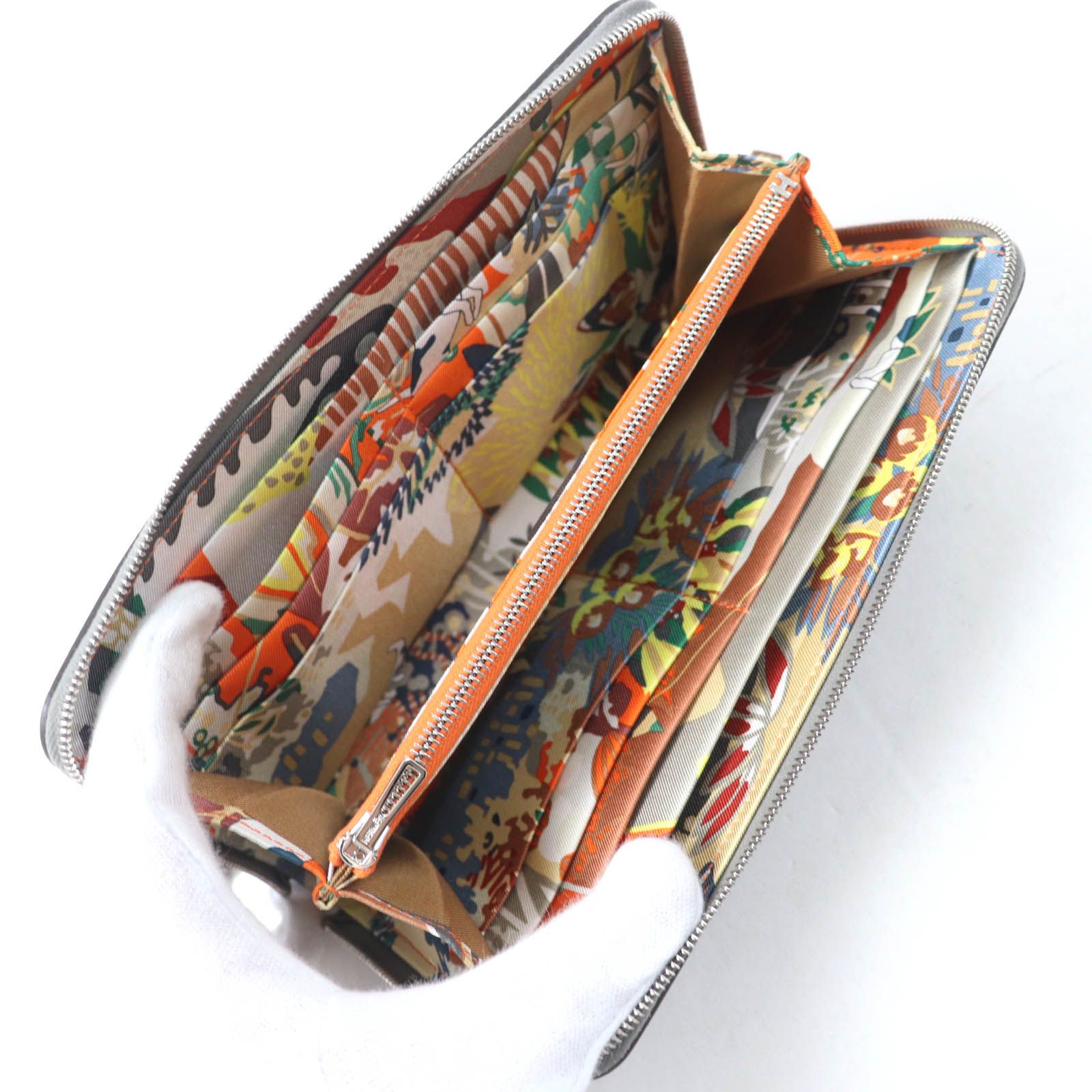 未使用品★HERMES エルメス アザップロング シルクイン グリメイヤー ラウンドZIP ロングウォレット エヴァーカラー 長財布 B刻印 箱付き 未使用品☆HERMES エルメス アザップロング シルクイン グリメイヤー