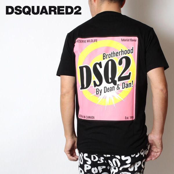 ディースクエアード DSQUARED2  バックプリントデザイン Tシャツ【ブラック】 GD1224 S23009 900/【2024SS】m-tops