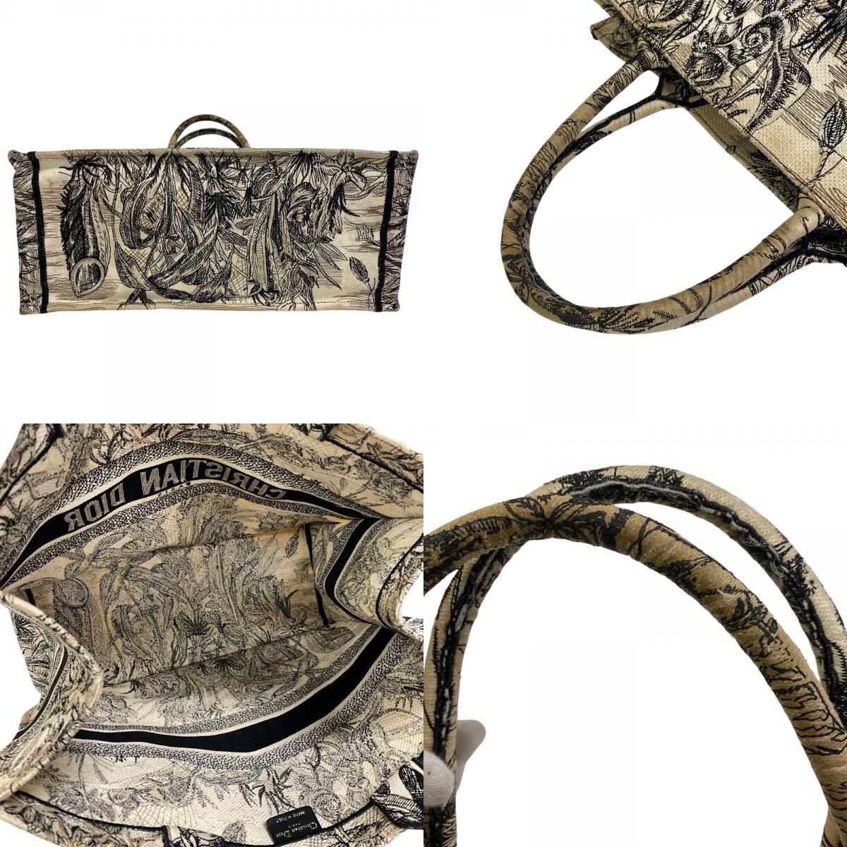 ５％OFF フォロワークーポン Christian Dior クリスチャンディオール トワル ドゥ ジュイ エンブロイダリー ブックトート ラージ トートバッグ バッグ カバン ブランド ショルダー おしゃれ ノートパソコン ブラック レディース DECORATOM_COM_BR