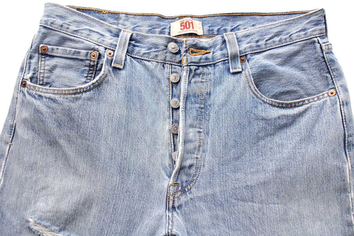 00s Levi'sリーバイス 501 ダメージ デニムパンツ W33 L34☆SDP3585