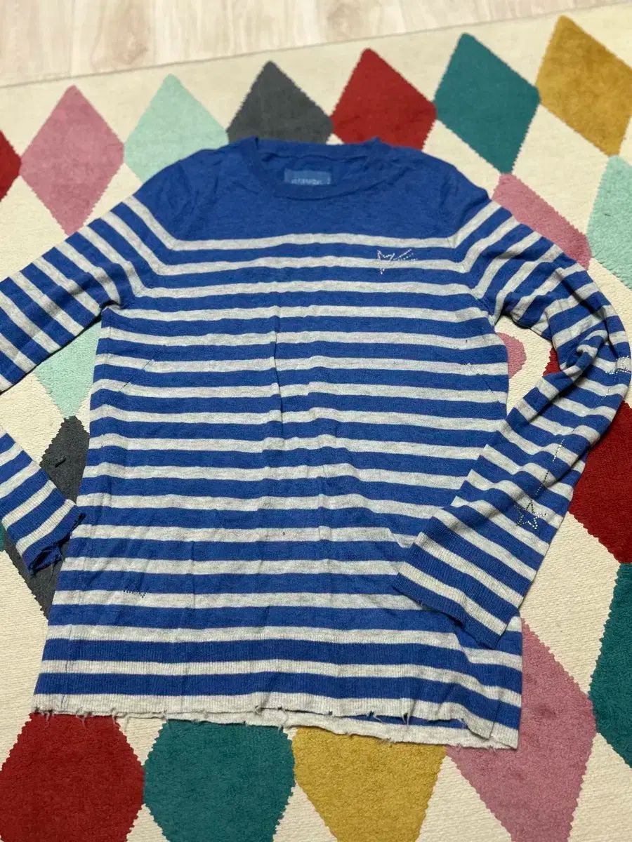 ZADIG-VOLTAIRE ザディグ エ ヴォルテール カシミア ストライプ 長袖 Tシャツ