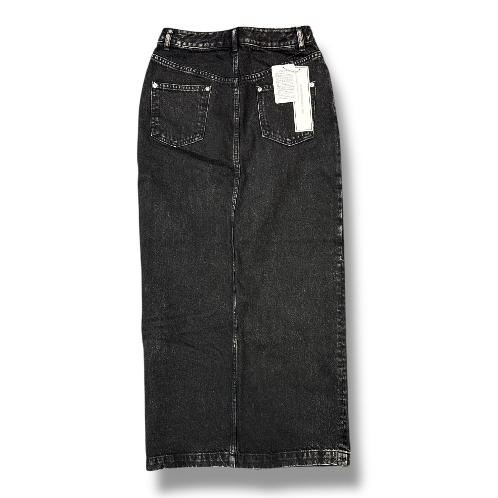 JOHN LAWRENCE SULLIVAN ジップ スカート デニム ブラック JOHN LAWRENCE SULLIVAN/ジョンローレンスサリバン】WASHED