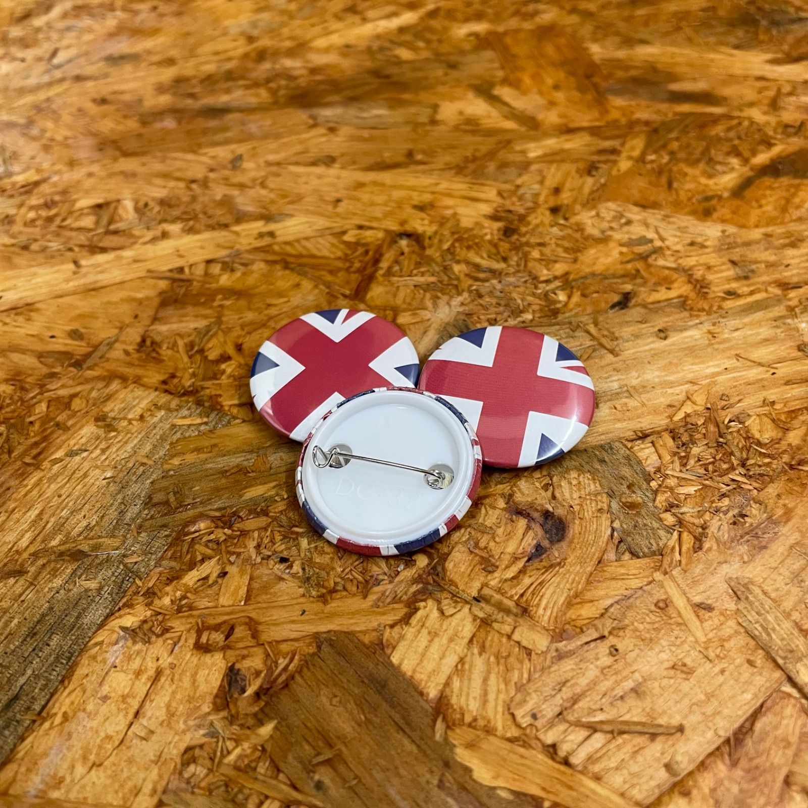 3個セット ユニオンジャック イギリス国旗 缶バッジ 32mm バッチ