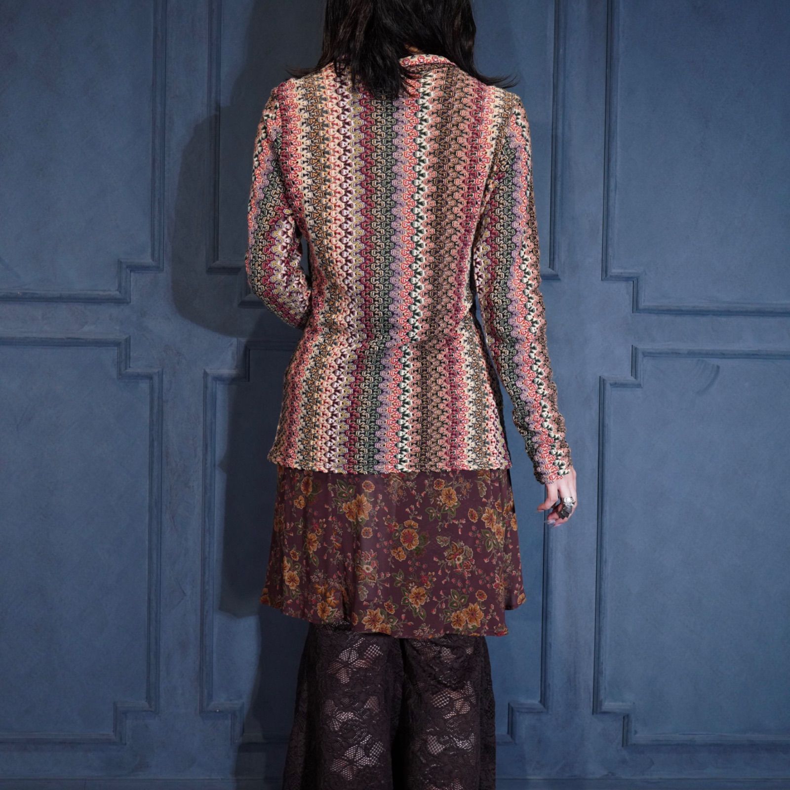 KNIT SHIRT|アメリカ古着柄デザインニットシャツ