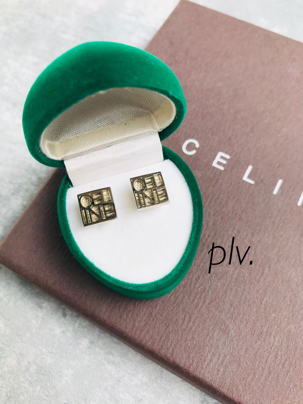 CELINE スクエアロゴ シルバーピアス celine セリーヌ silver pierce