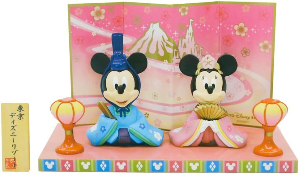 Disney ミッキー ミニー 雛人形　公式 ミッキー ミニー 雛人形 ひな人形 陶器 屏風 ディズニー 置物