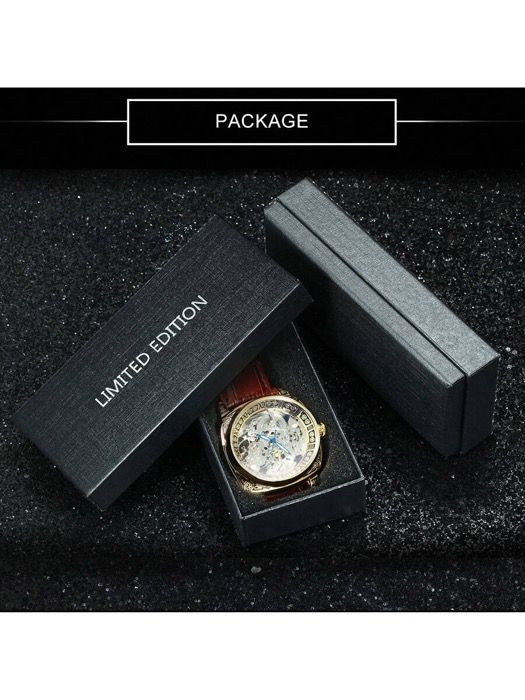  腕時計 メンズ 機械式 レトロ スクエア メカニカル ロイヤル エングレーブド ケース ビジネス 自動巻き メンズ腕時計 トップブランド レザーストラップ リストウォッチ ギフト付き箱 腕時計(デジタル) 時計