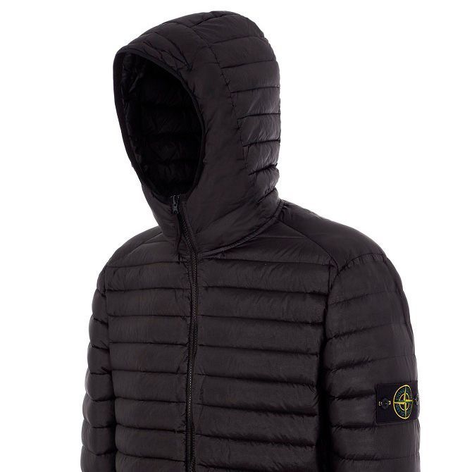 STONE  ブラック ダウンジャケット Amazon.co.jp: [ストーンアイランド] 24AWモデル バッジワッペン