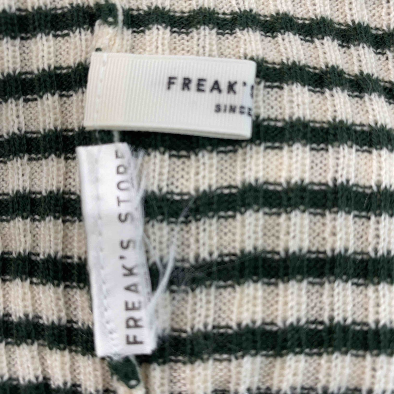 FREAK’S STORE フリークスストア レディース ニット/セーター ボーダーリブニット タートルネック グリーン