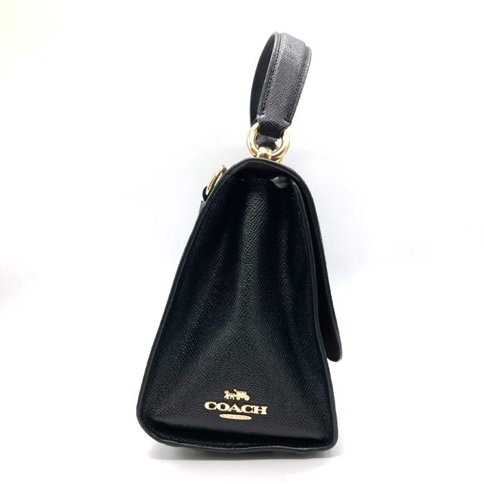 【COACH】美品！2way レザー　ハンドバッグ　ショルダーバック　ブラック ☆COACH コーチ F76618 2way レザー ショルダーバッグ