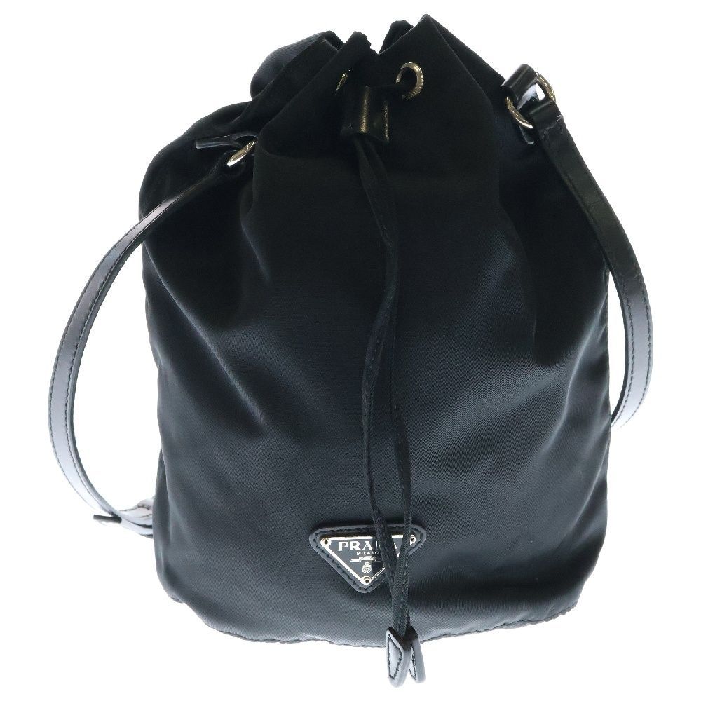 PRADA (プラダ) テスート 巾着バッグ ハンドバッグ 黒 ナイロン