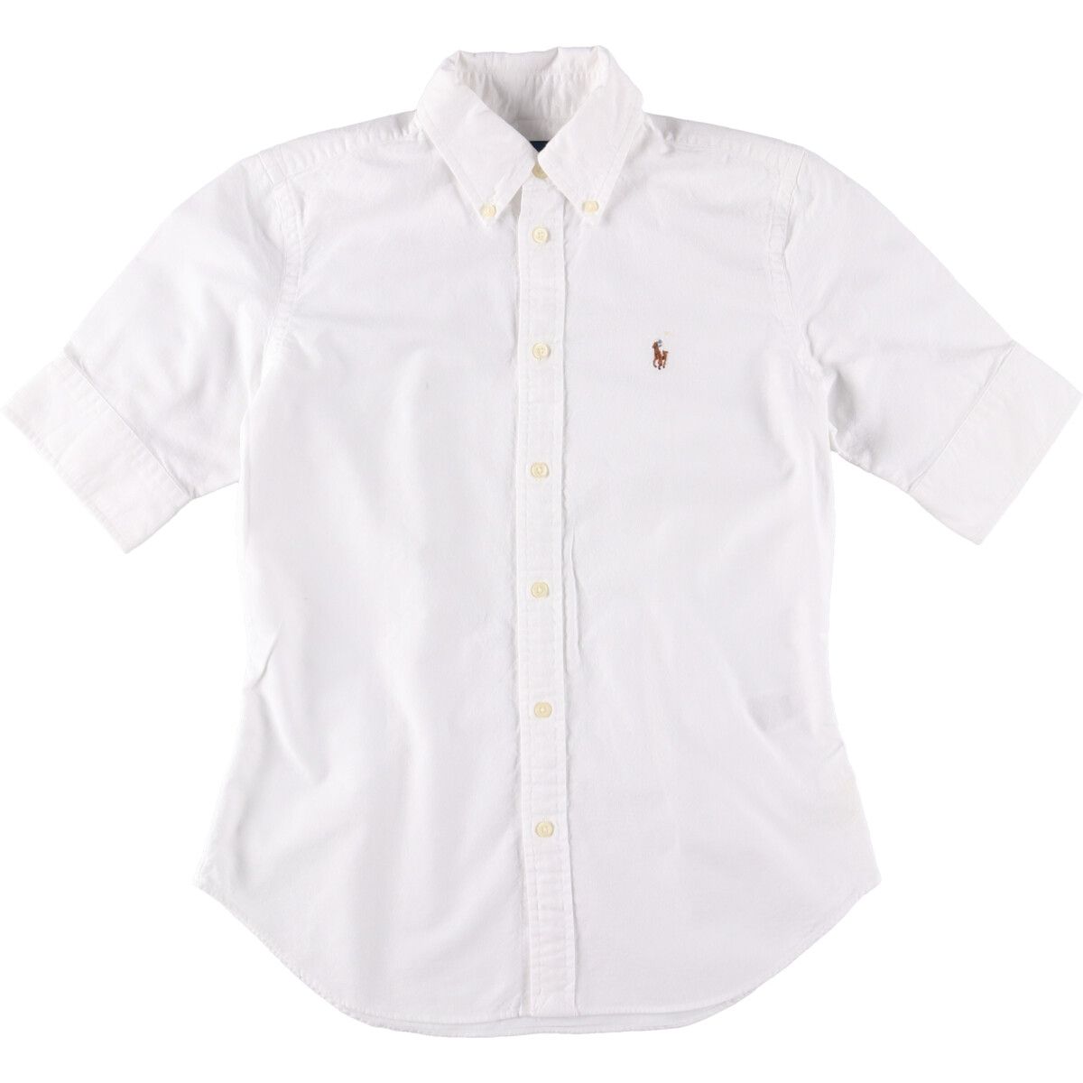 古着 ラルフローレン Ralph Lauren SLIM FIT スリムフィット 五分袖 ボタンダウン 半袖 コットンシャツ メンズS相当 /eaa565208 古着 ラルフローレン Ralph Lauren SLIM FIT スリムフィット 五分袖