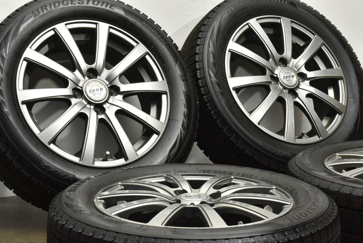 製 バリ溝 ザック 15in 5.5J 50 PCD100 ブリヂストン ブリザック VRX2 185 60R15 フィールダー ヤリス フィット スイフト