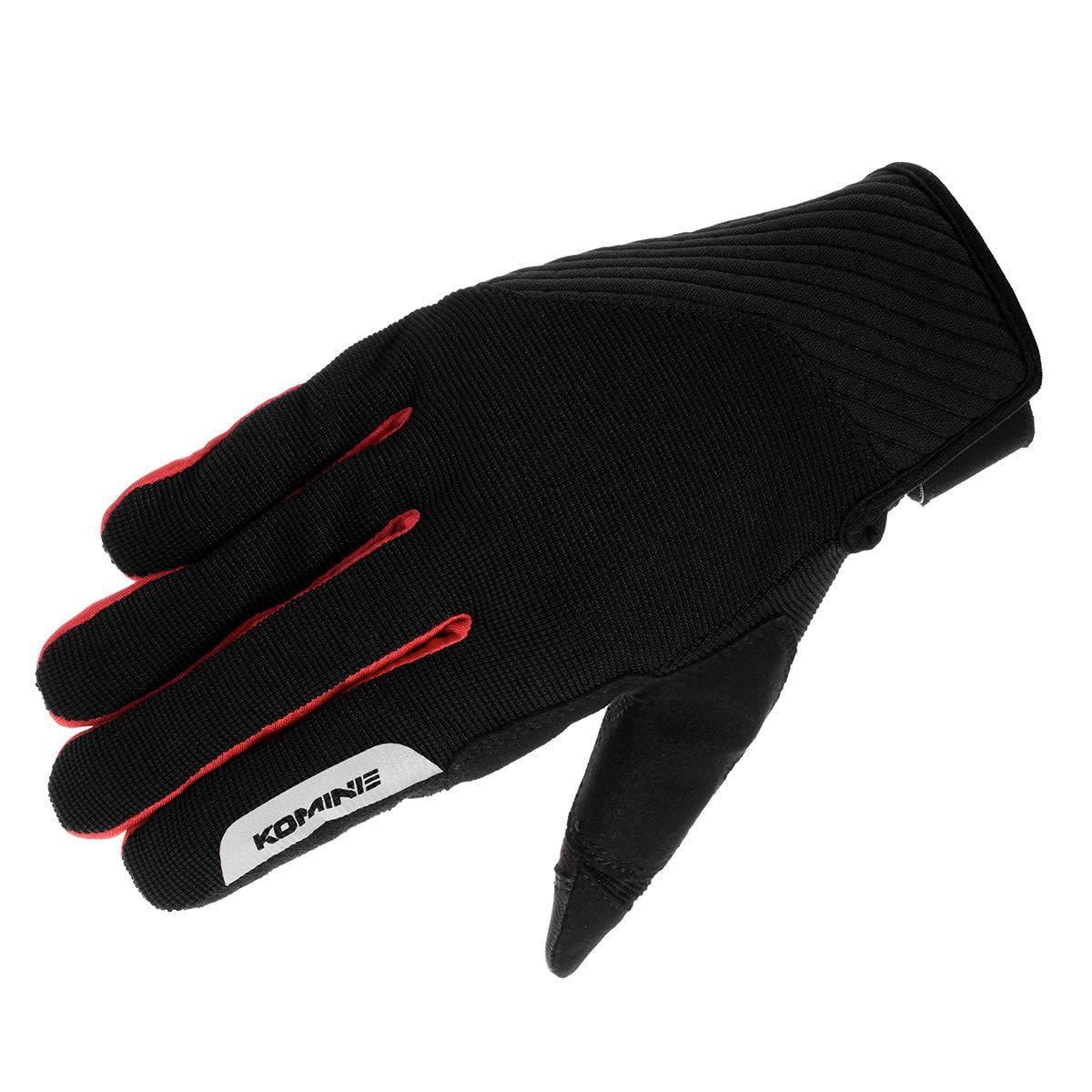 Color:Black Red_Size:L_Style:Tipロゴなし コミネ(KOMINE) バイク用 GK-1853 ストレッチメッシュグローブ ルーチェII Black Red L