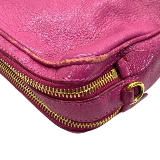 【品のあるピンクカラー】MIUMIU レザー クロスボディポシェット ミュウミュウマテラッセ 2WAY ピンク レディース レザー