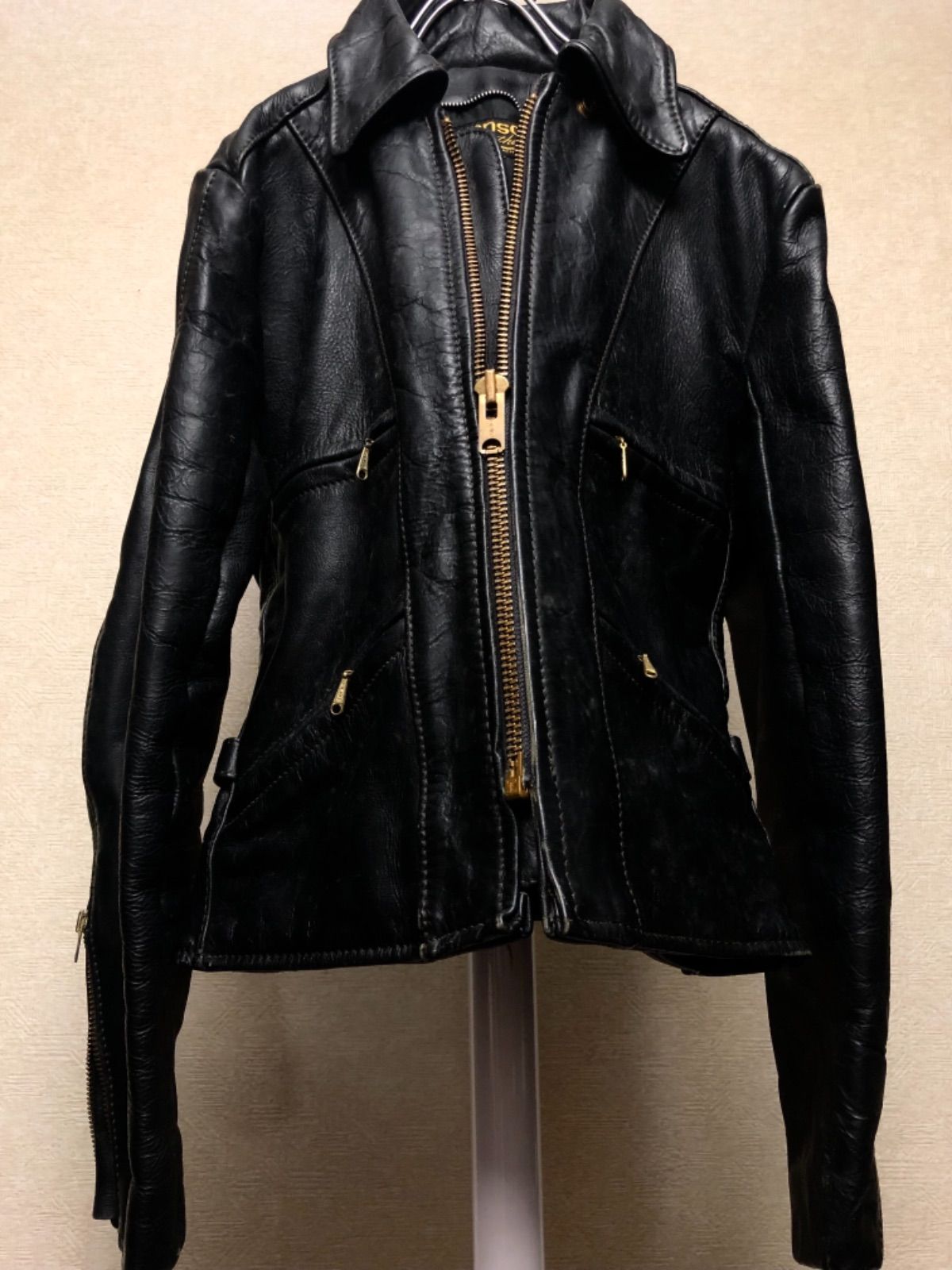美品 VANSON 紡ぐ ZIP ONESTAR レザーライダースジャケット 40
