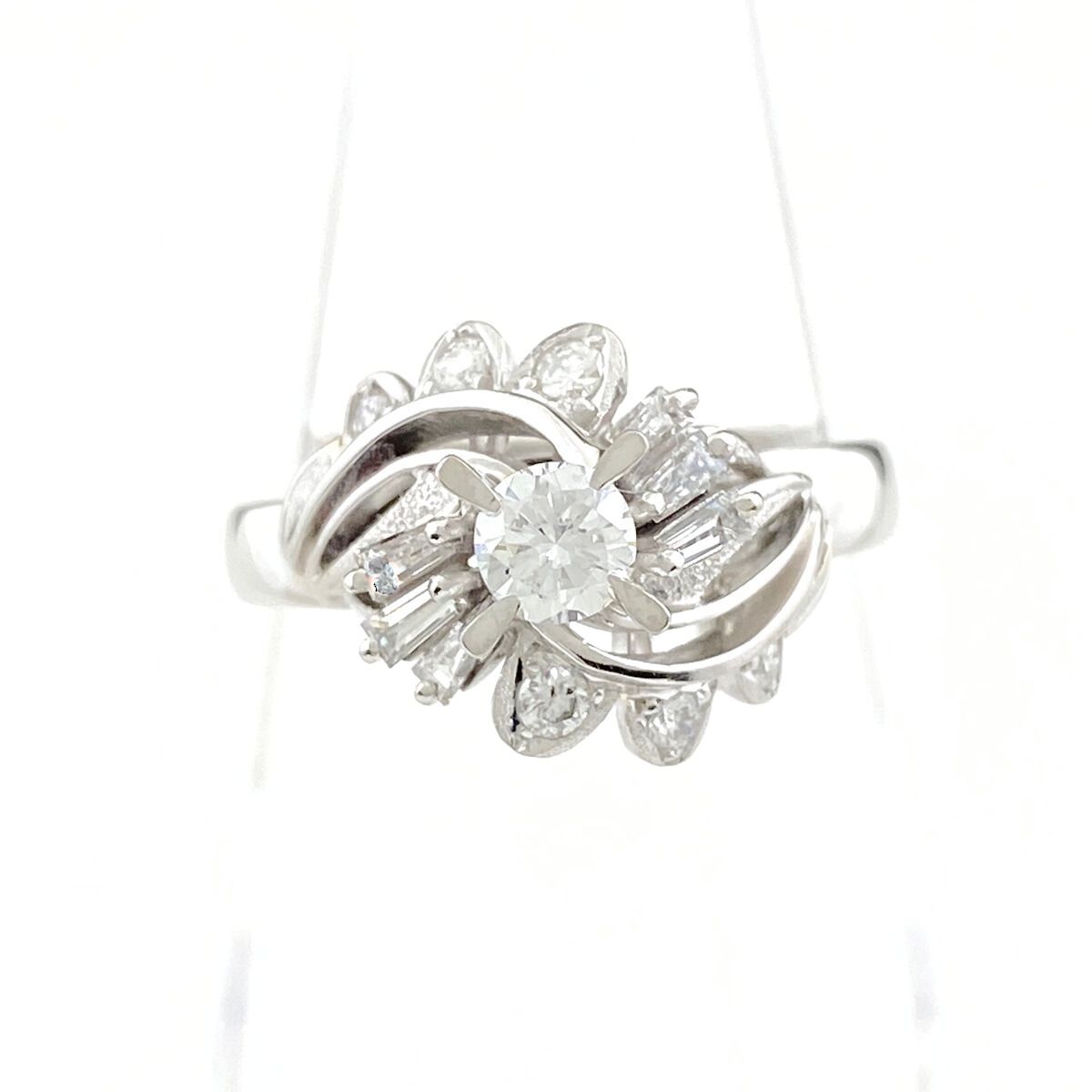 ダイヤモンド デザインリング プラチナ 指輪 メレダイヤ リング 10.5号 Pt900 ダイヤモンド レディース