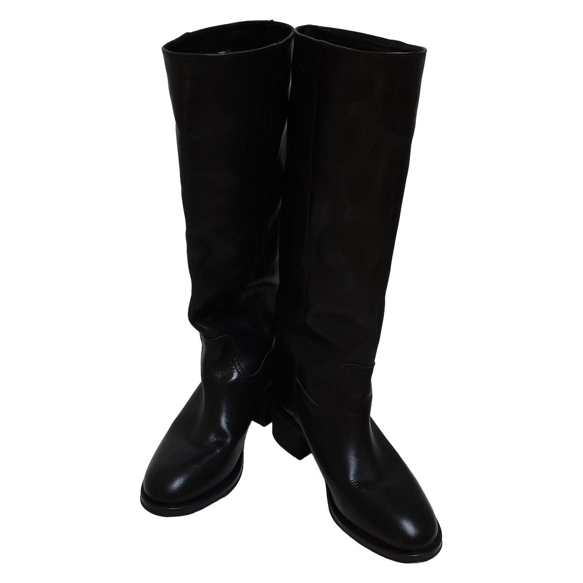 ファビオ ルスコーニ ★新品 35 本革定番 ラバーソール レザー ロングブーツ ファビオ ルスコーニ ☆新品 35 本革定番 ラバーソール レザー ロング