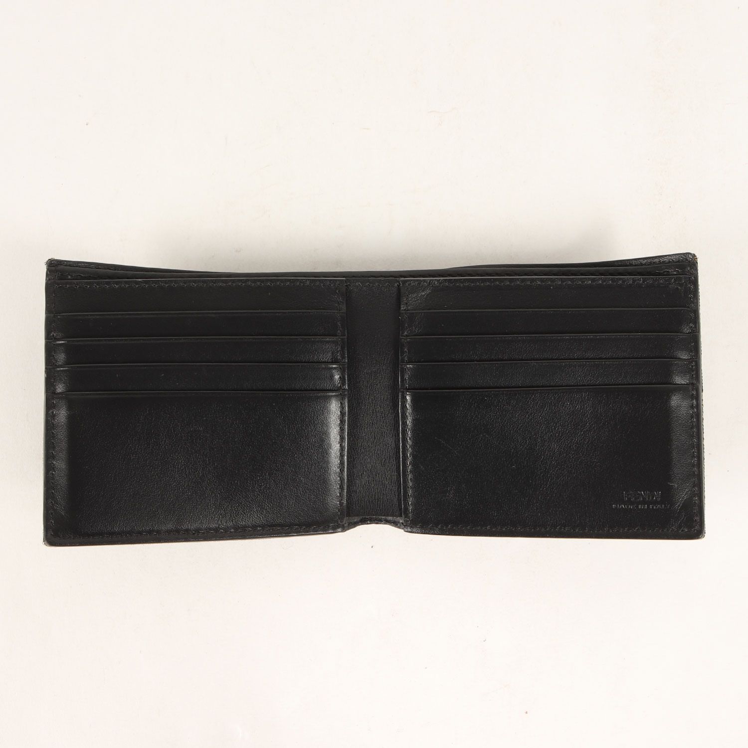 美品】FENDI フェンディ ズッカ ジャガード キャンバス レザー 札入れ  