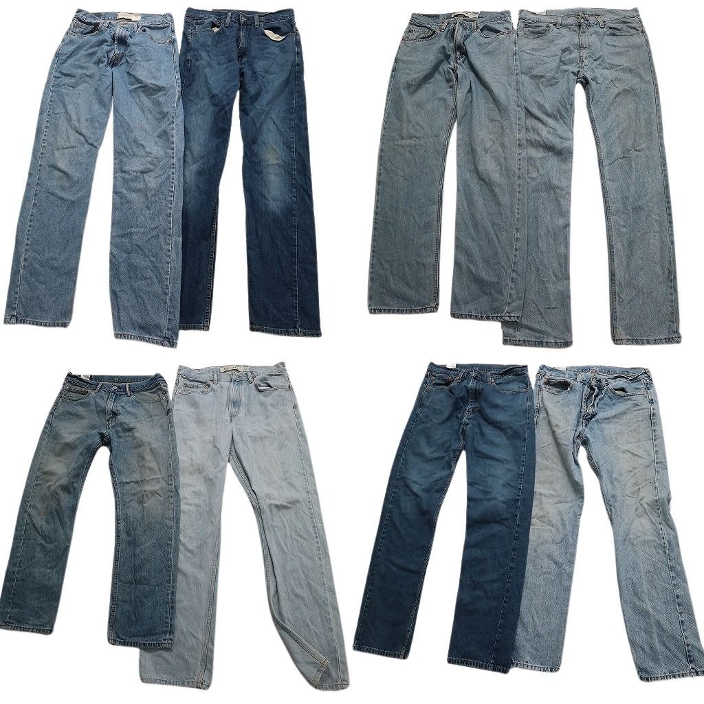 古着卸 まとめ売り リーバイス 505 デニム パンツ 8枚セット (メンズ 34 /33 /32 ) インディゴブルー デニム ストレート MU1448