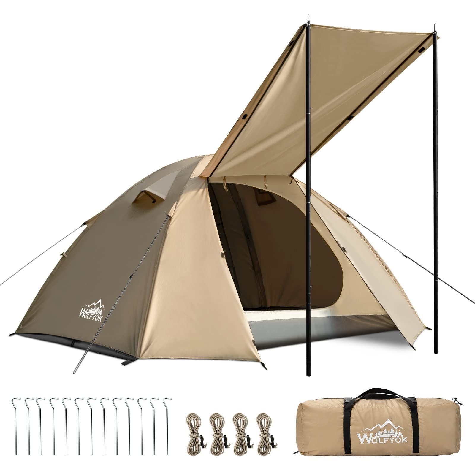 テント 簡易テント ドーム 2~4人用 二面メッシュスクリーン  耐水圧800