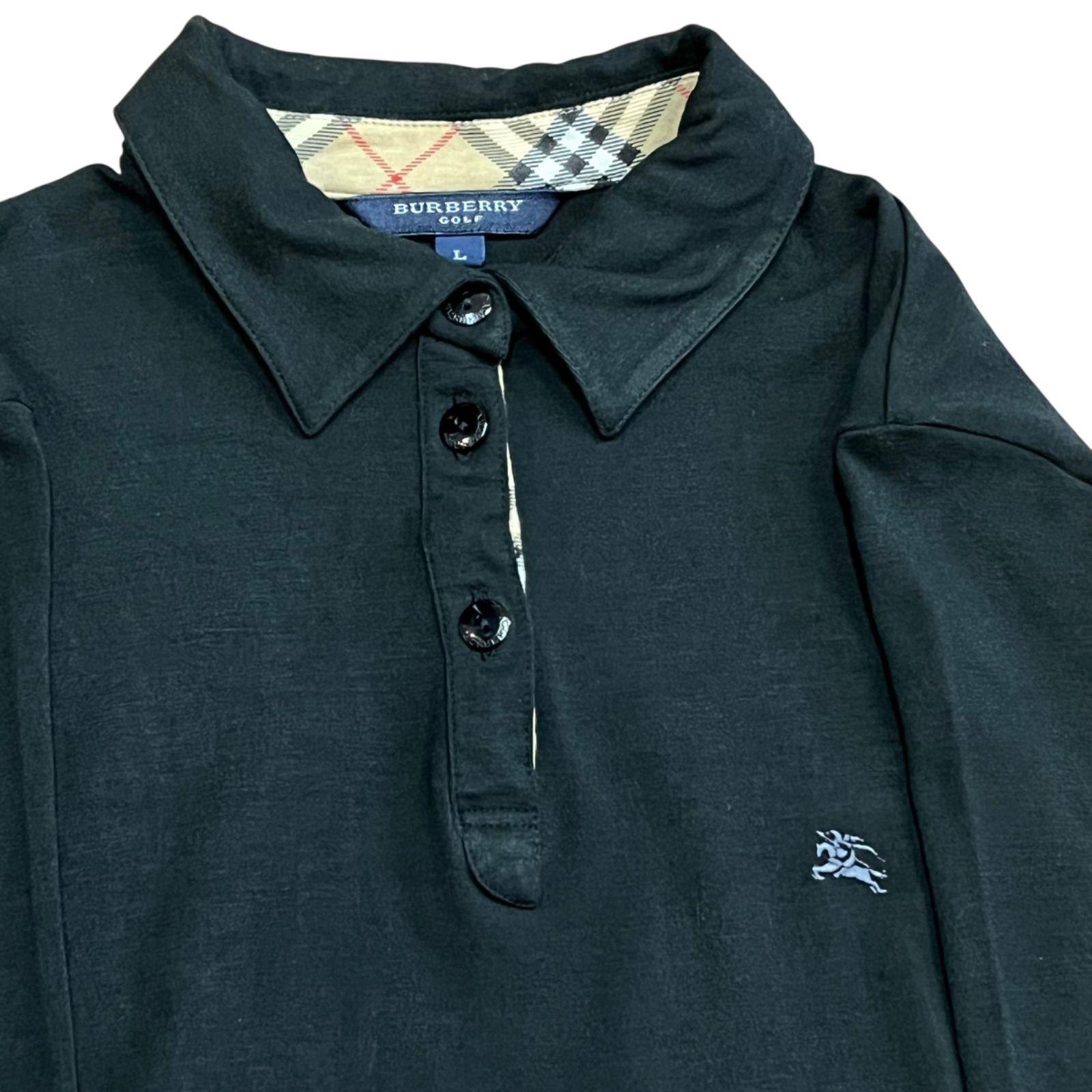 管32972】BURBERRY GOLF バーバリー ゴルフ 長袖ポロシャツ L