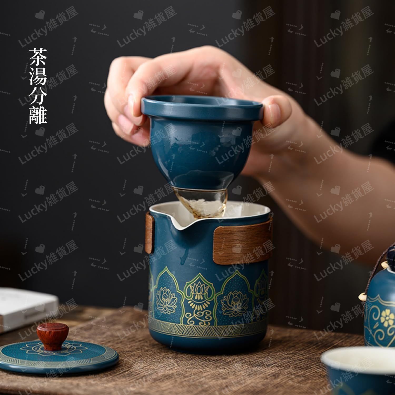 中国　アンティーク茶器　携帯用茶器 楽天市場】携帯茶器セット 茶盤 中国茶 6人用 アウトドア耐熱 10